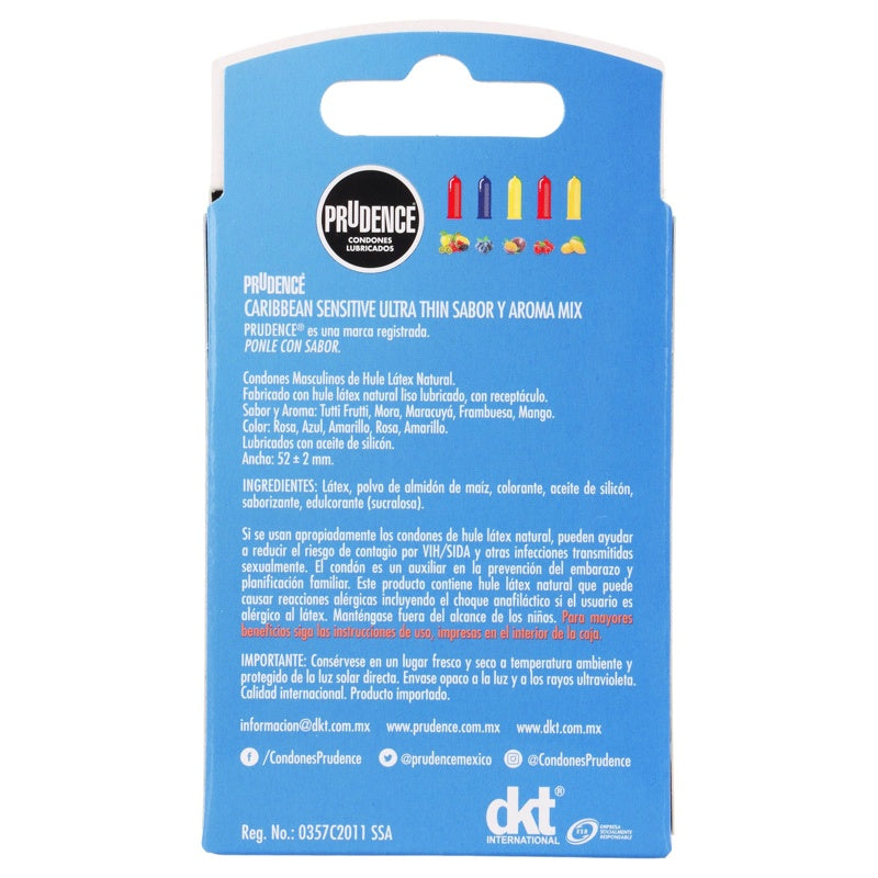 Preservativo Prudence Caribbean 5 Piezas 7502214983573 perfil 7