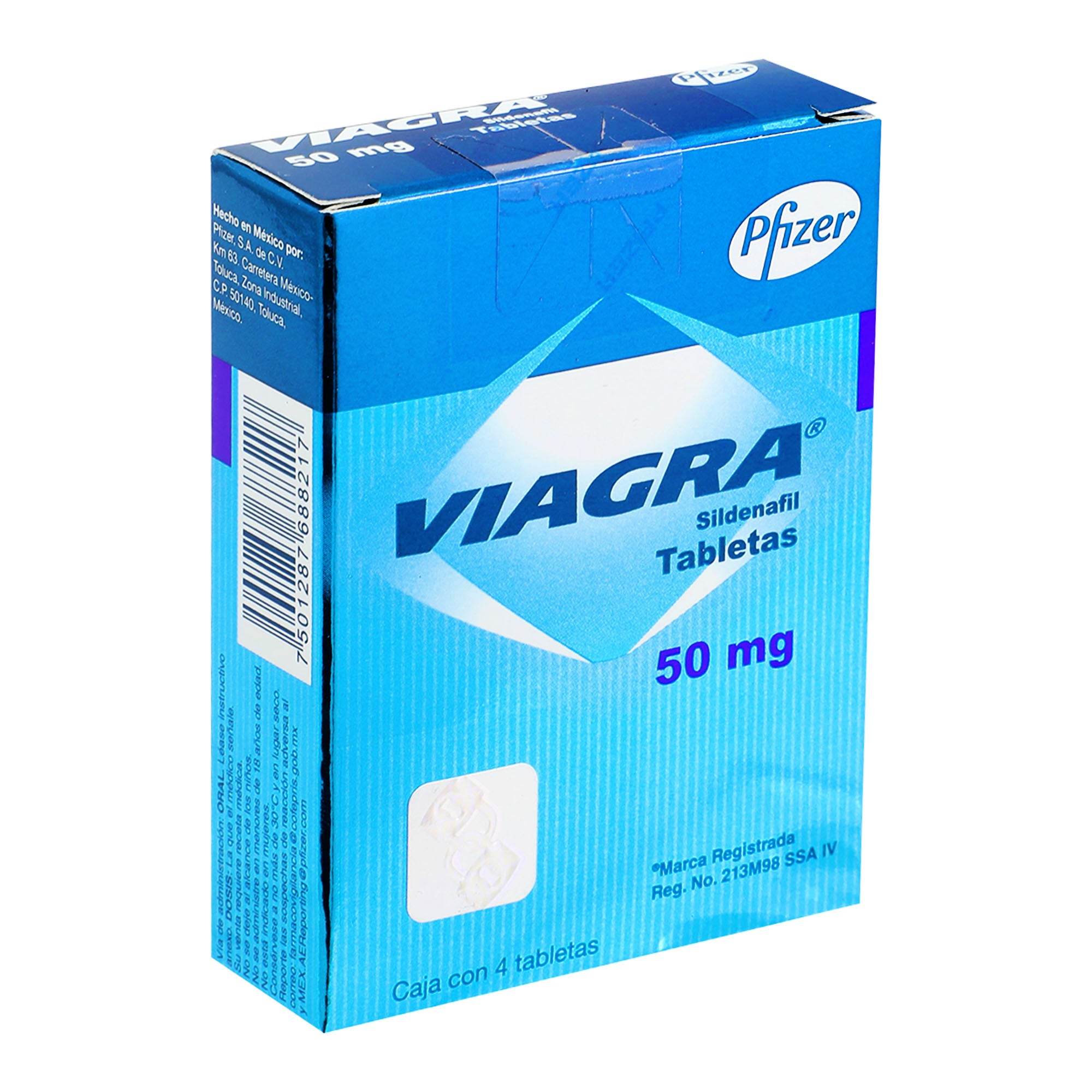 Viagra 50Mg Con 4 Tabletas (Sildenafil) 7501287688217