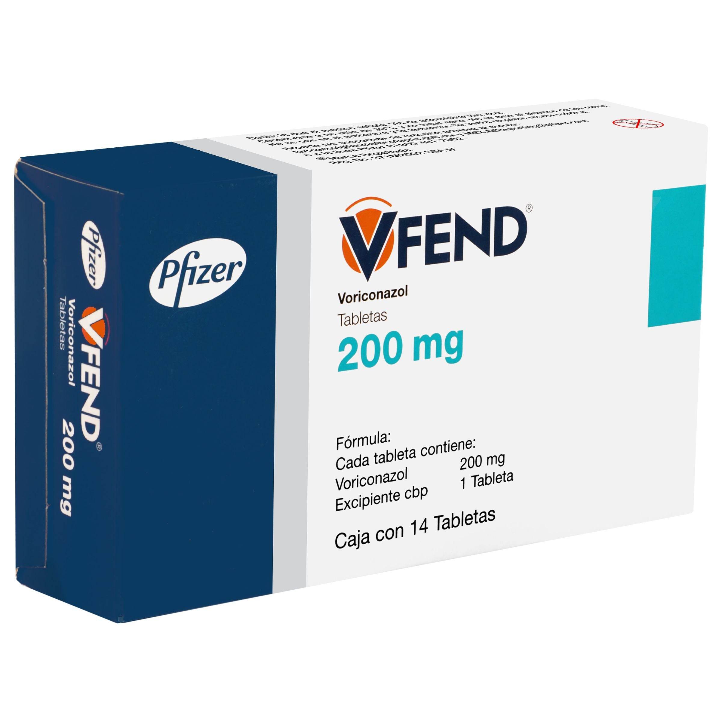 Vfend 200Mg Con 14 Tabletas (Voriconazol) 7501287669957
