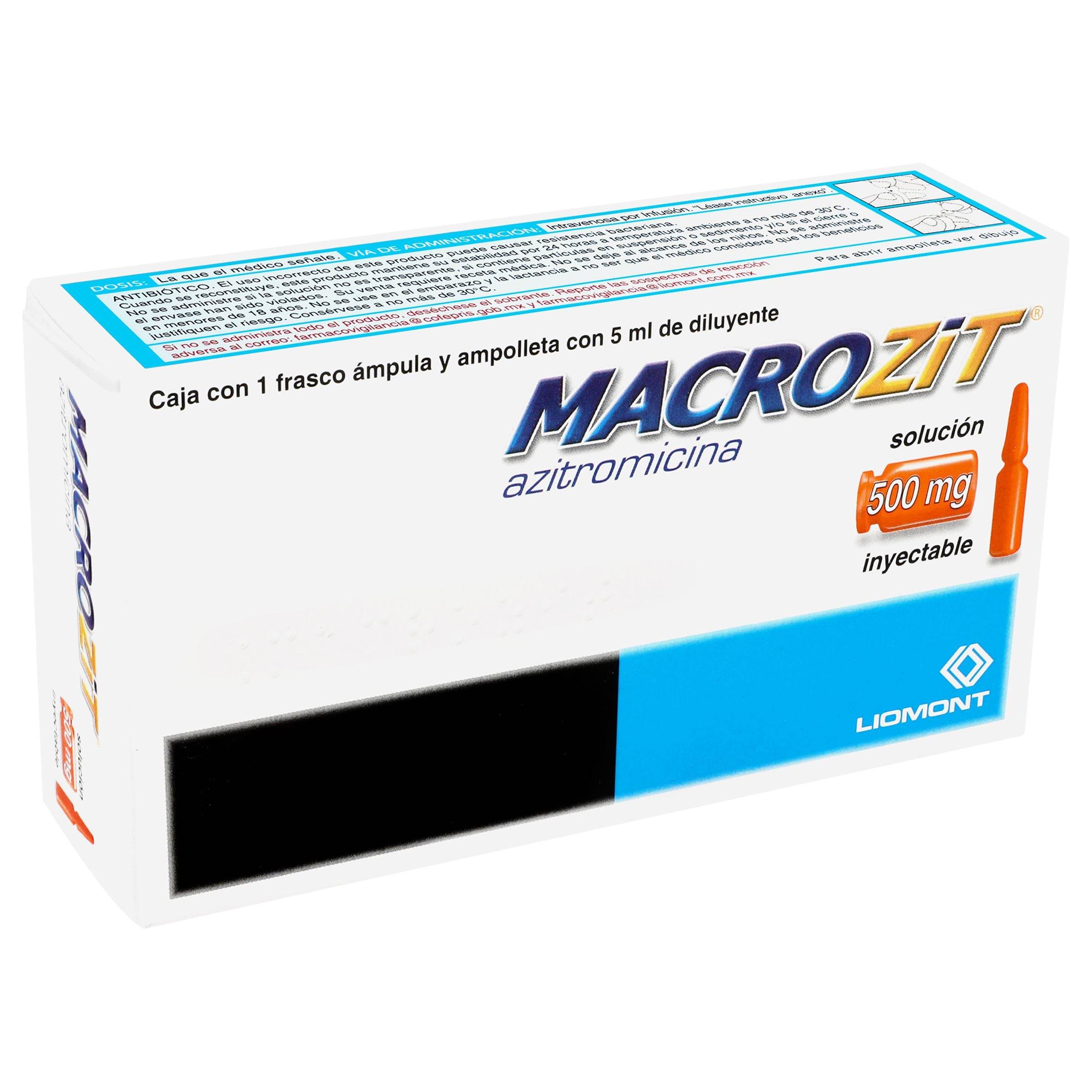 Macrozit 500Mg Con 1 Ampulas (Azitromicina) 7501299308332
