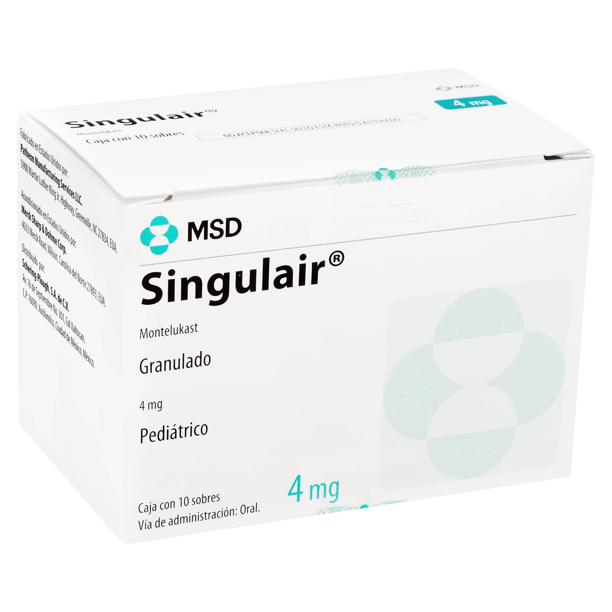 Singulair Sobre Gran 40Mg Con 10 (Montelukast) 7501326000338