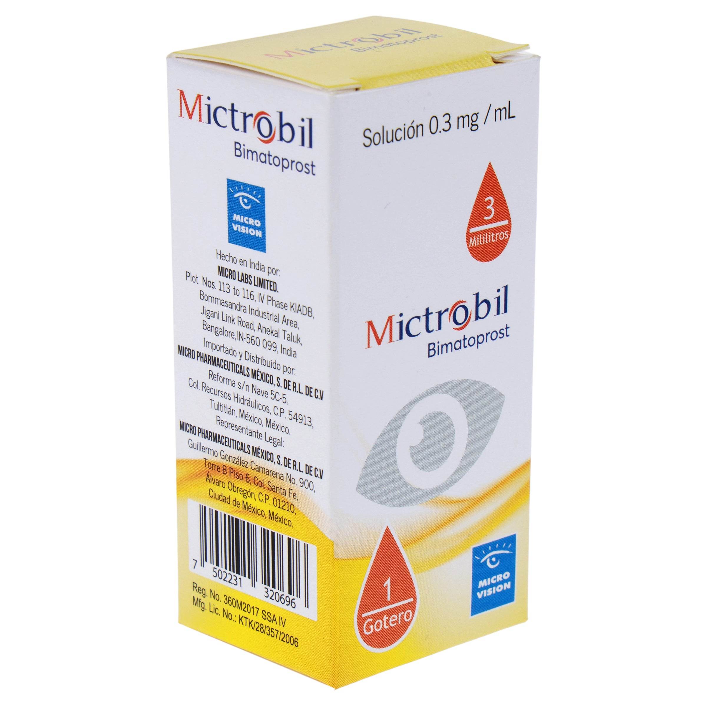 Mictrobil Gotas 0.3Mg/Ml (Bimatoprost) 7502231320696