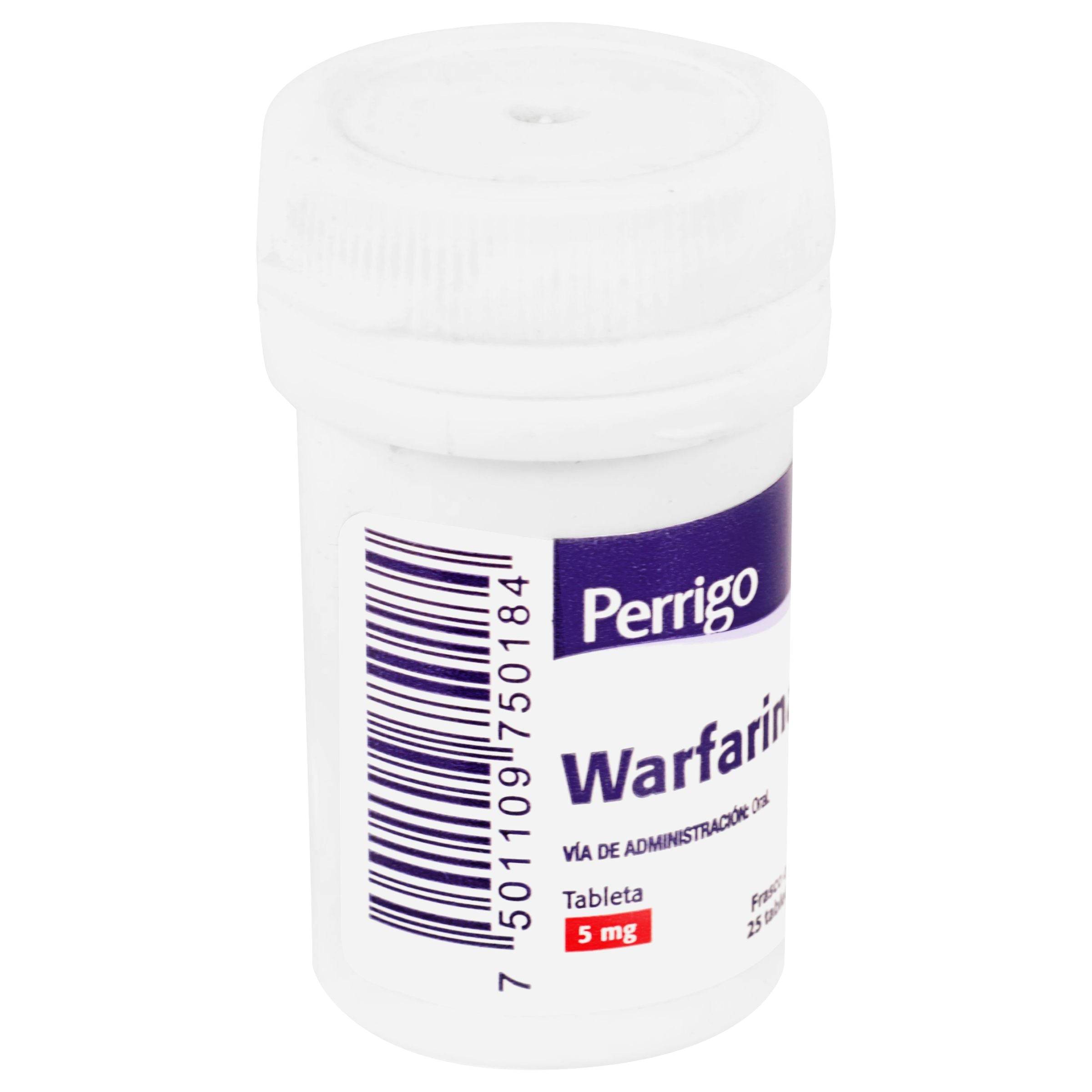 Warfarina 5Mg Con 25 Perrigo Tabletas 7501109750184