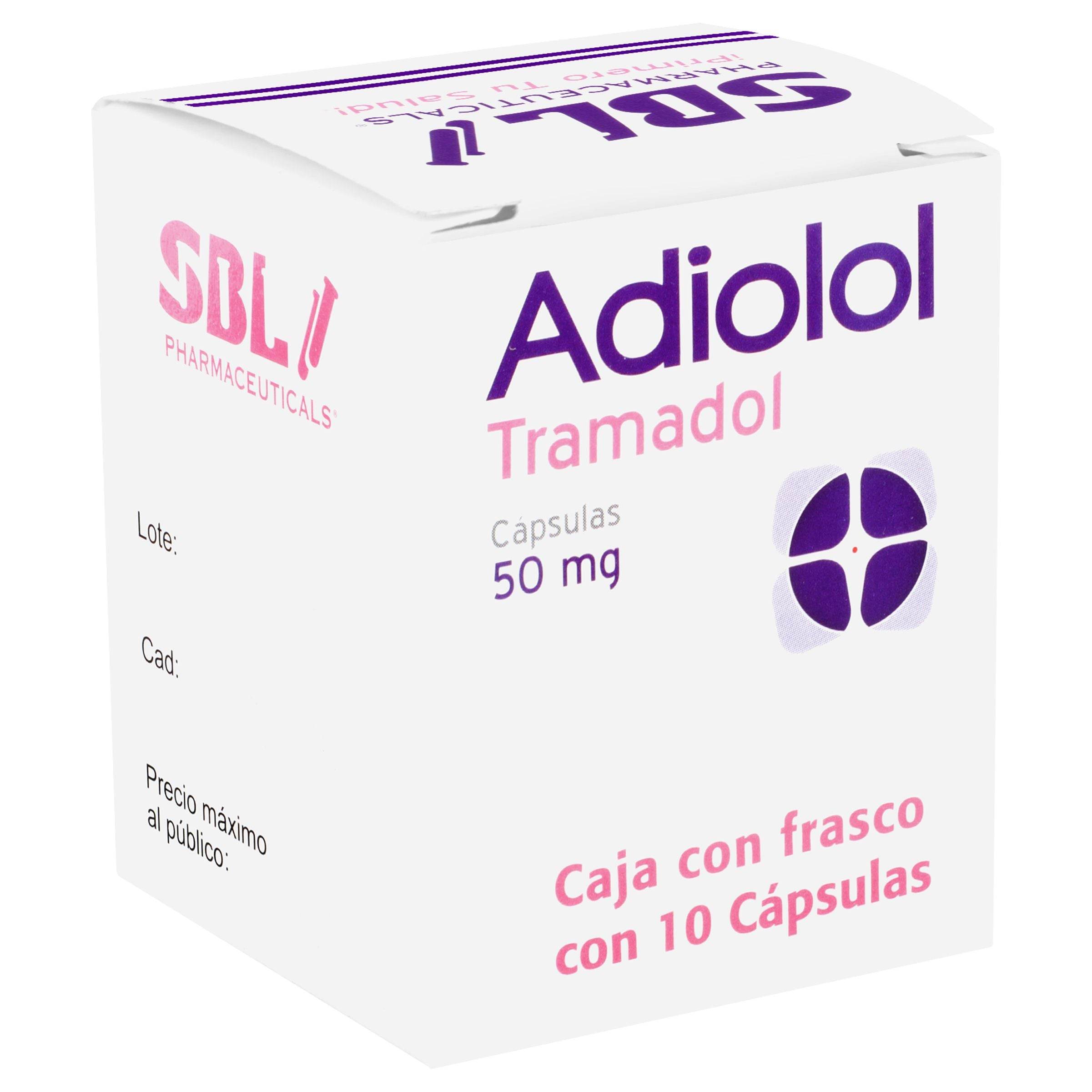 Adiolol 50Mg Con 10 Capsulas (Tramadol) 725742761971