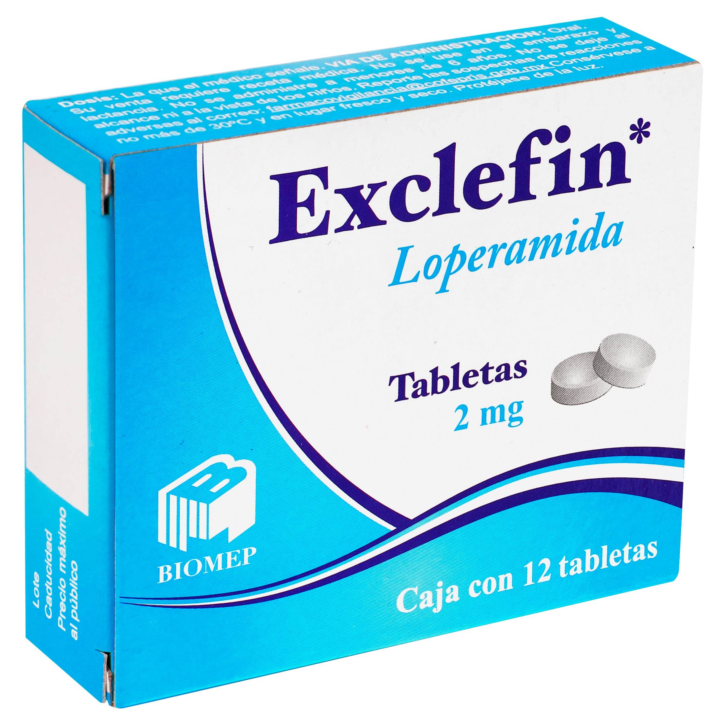 Exclefin (Loperamida)Tab 2Mg C12 7501573900283