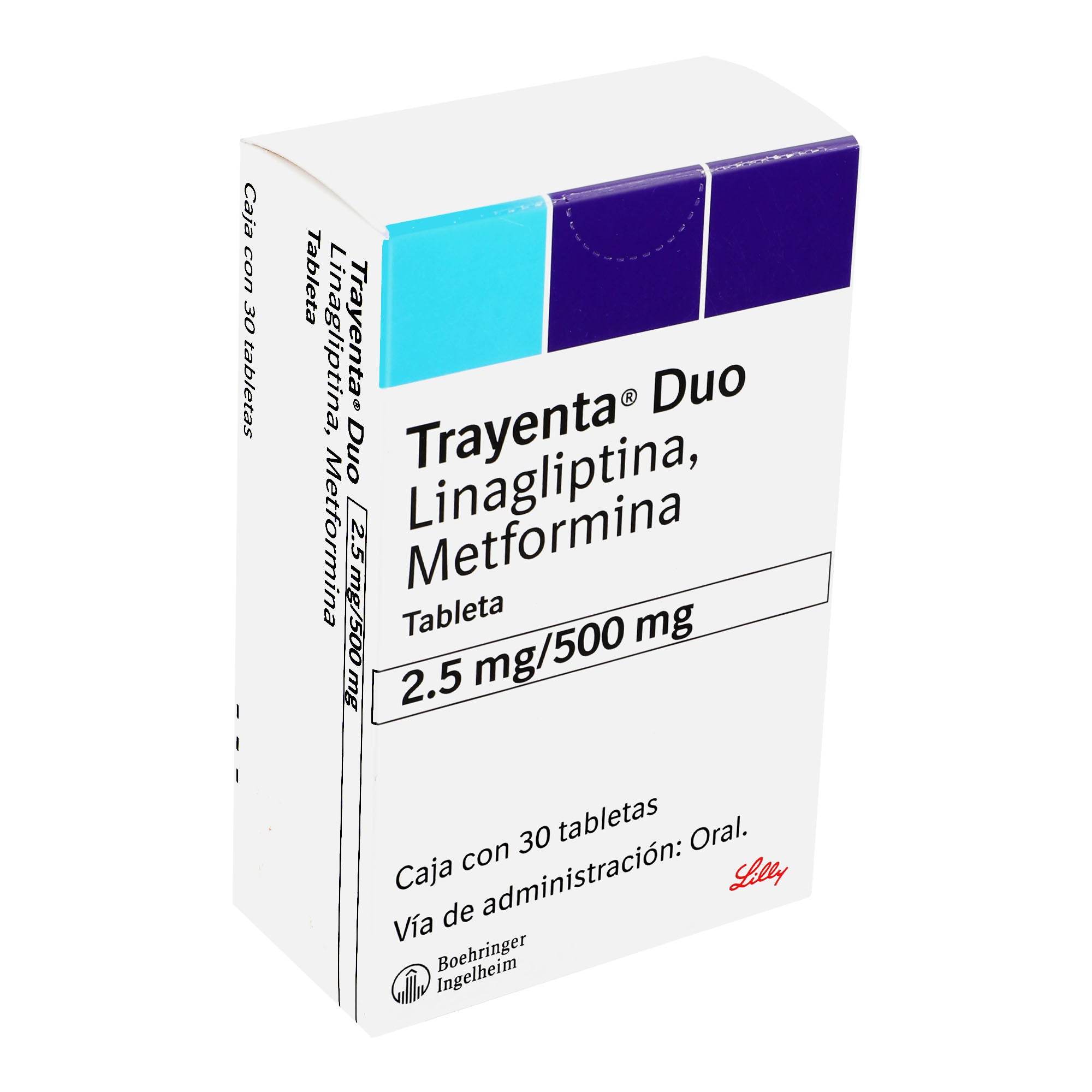 Trayenta Duo 2.5Mg/500Mg Con 30 Tabletas (Linagliptina/Metformina) 7501037935172