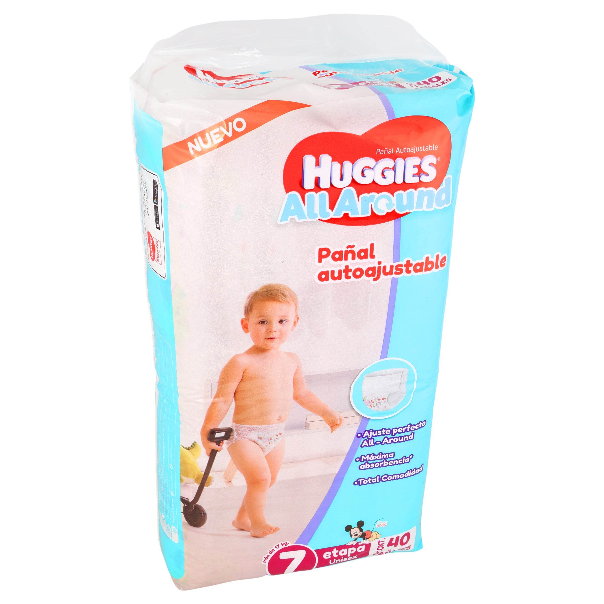 Pañal Huggies All-Around Etapa 7 Con 40 7506425625307