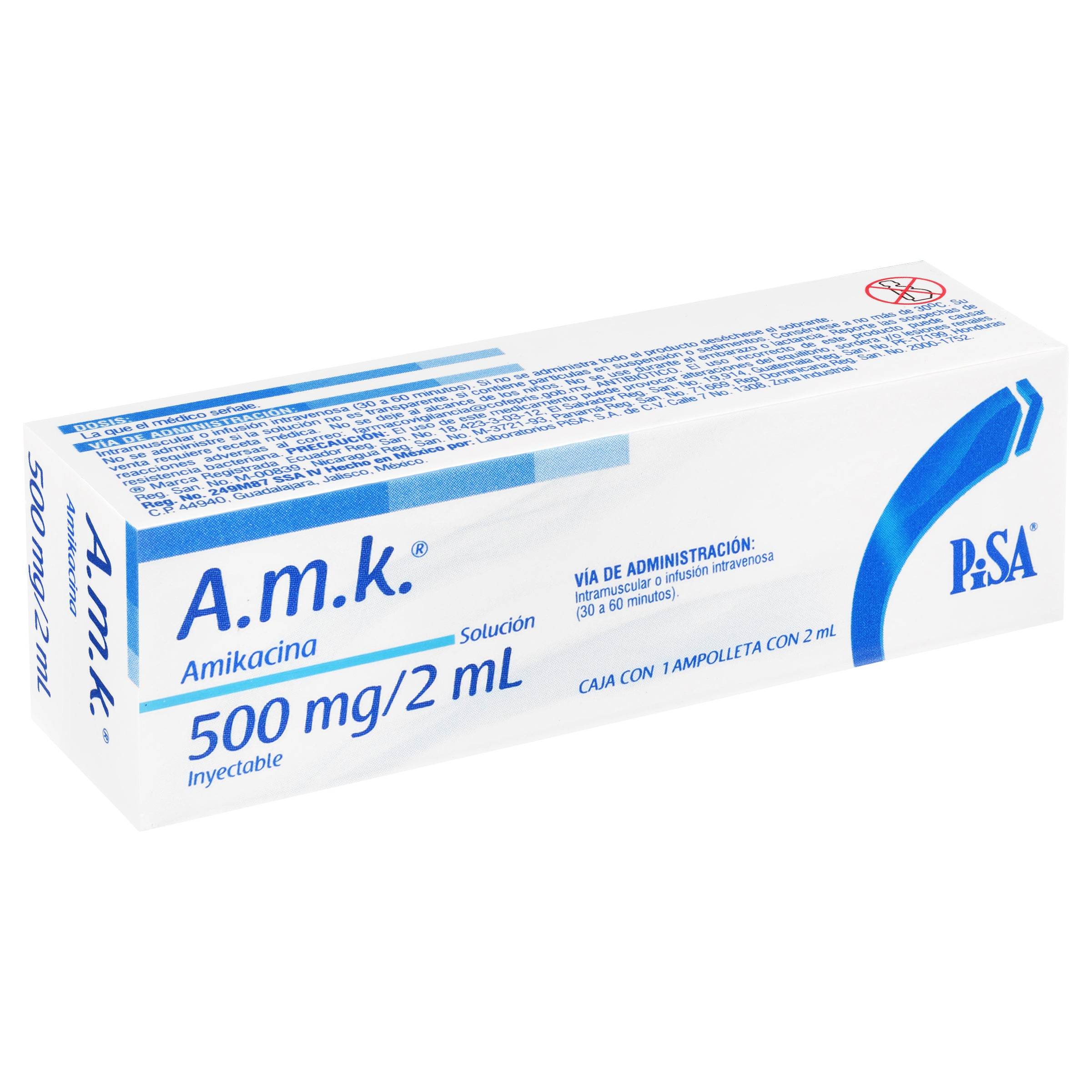 Amk 500Mg 2Ml Con 1 Ampulas (Amikacina) 7501125105135
