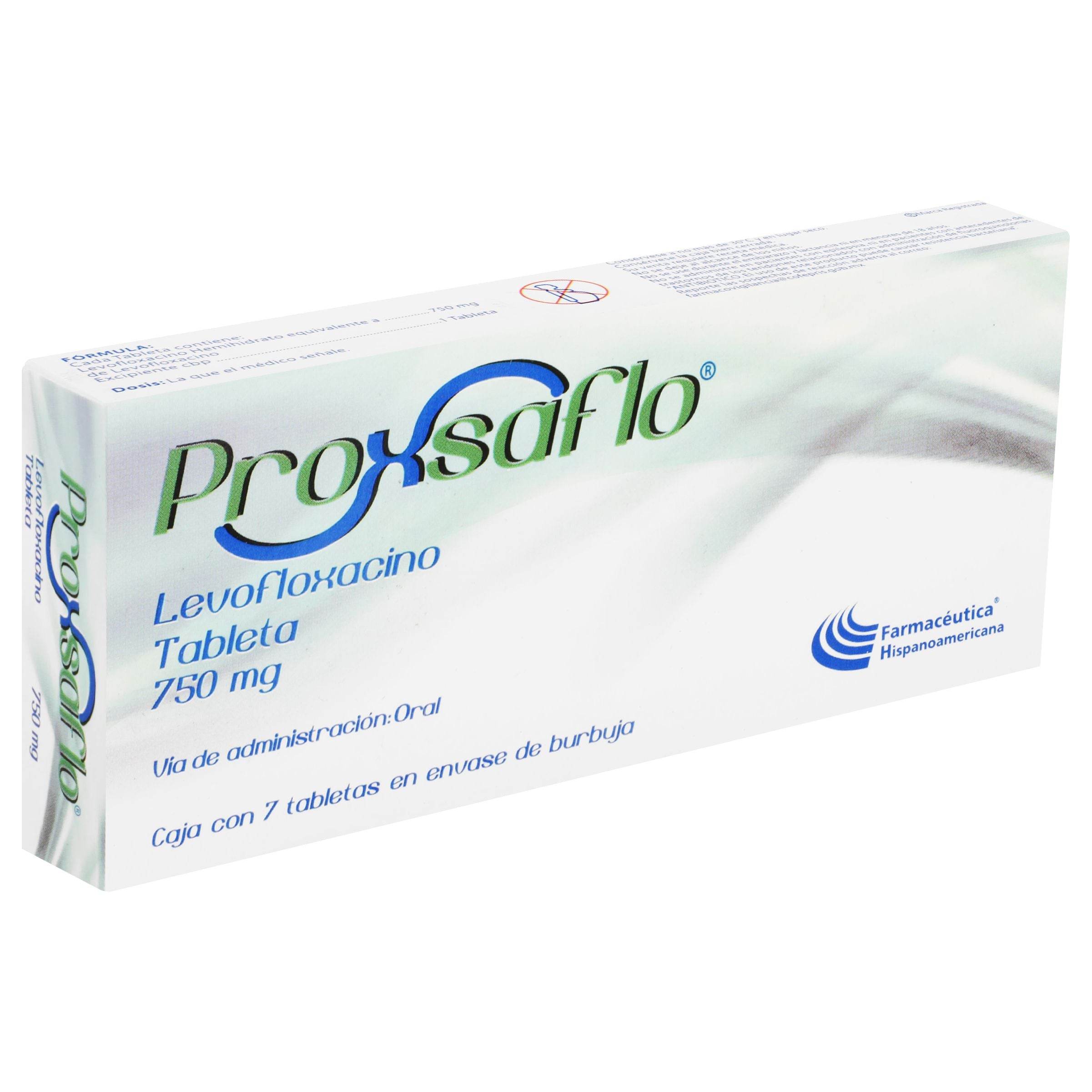 Proxsaflo 750Mg Con 7 Tabletas (Levofloxacino) 7502213042066