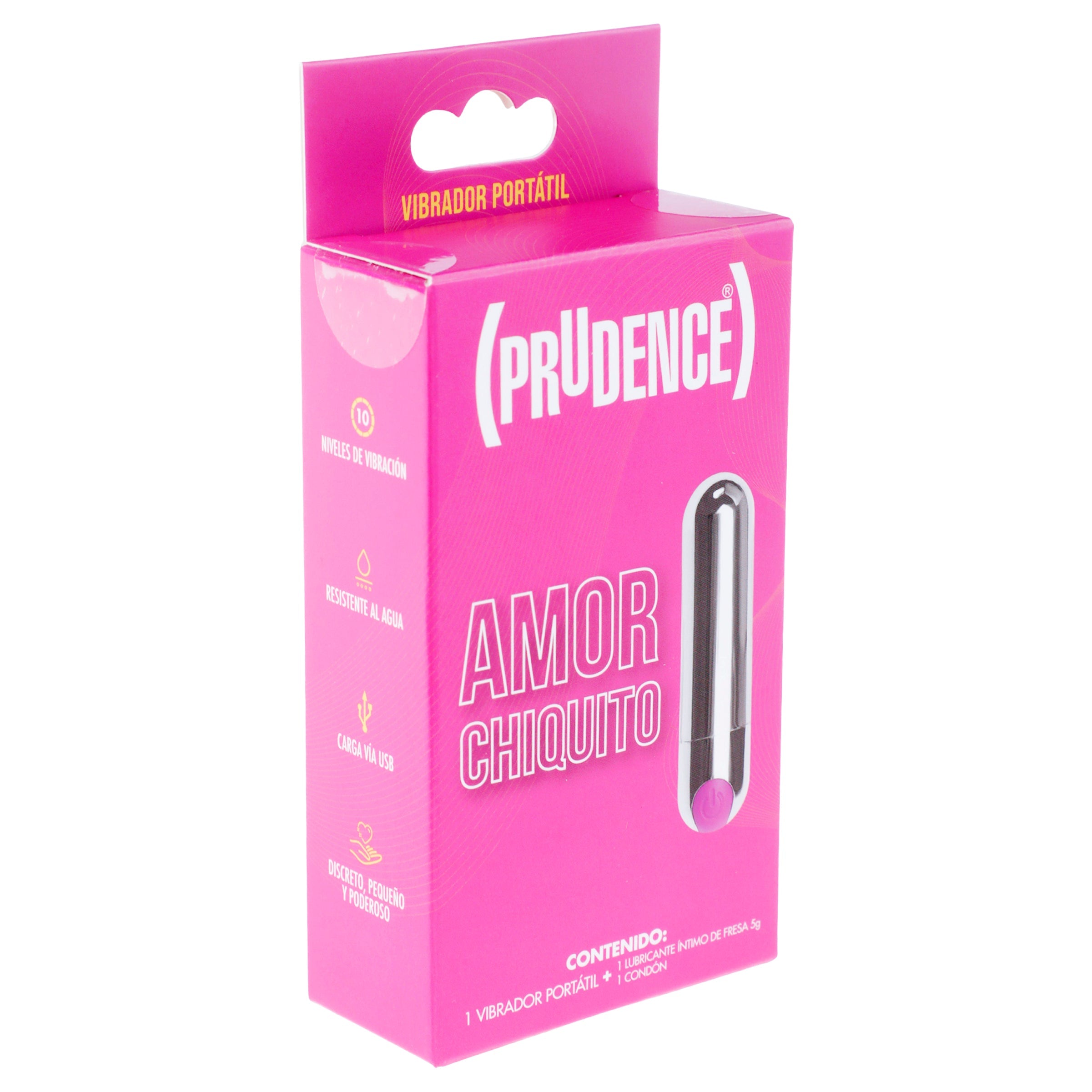 Vibrador Prudence +Lubricante +Preservativo 7502214980381