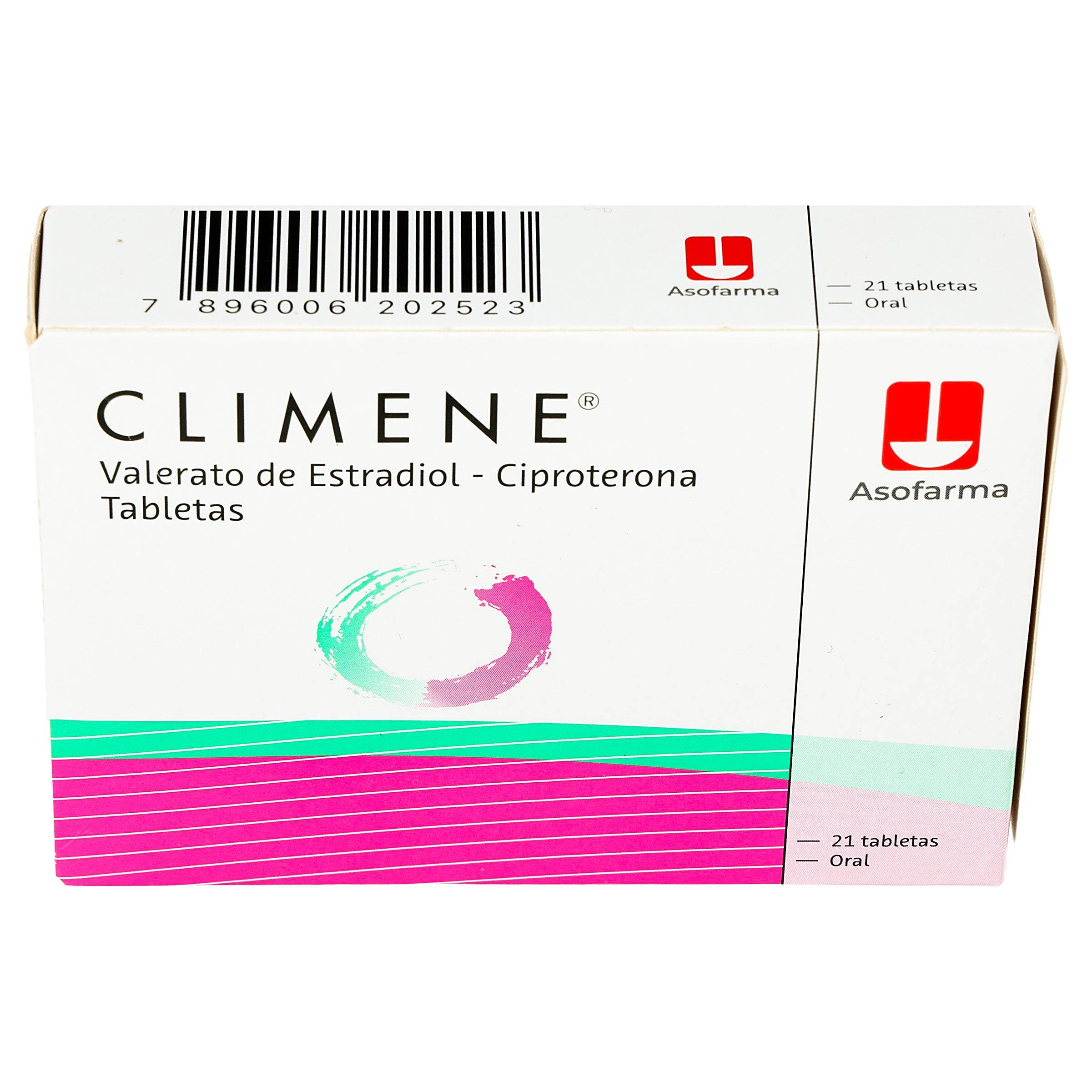 Climene 2Mg/1Mg Con 21 Tabletas (Valerato De Estradiol/Ciproterona) 7896006202523