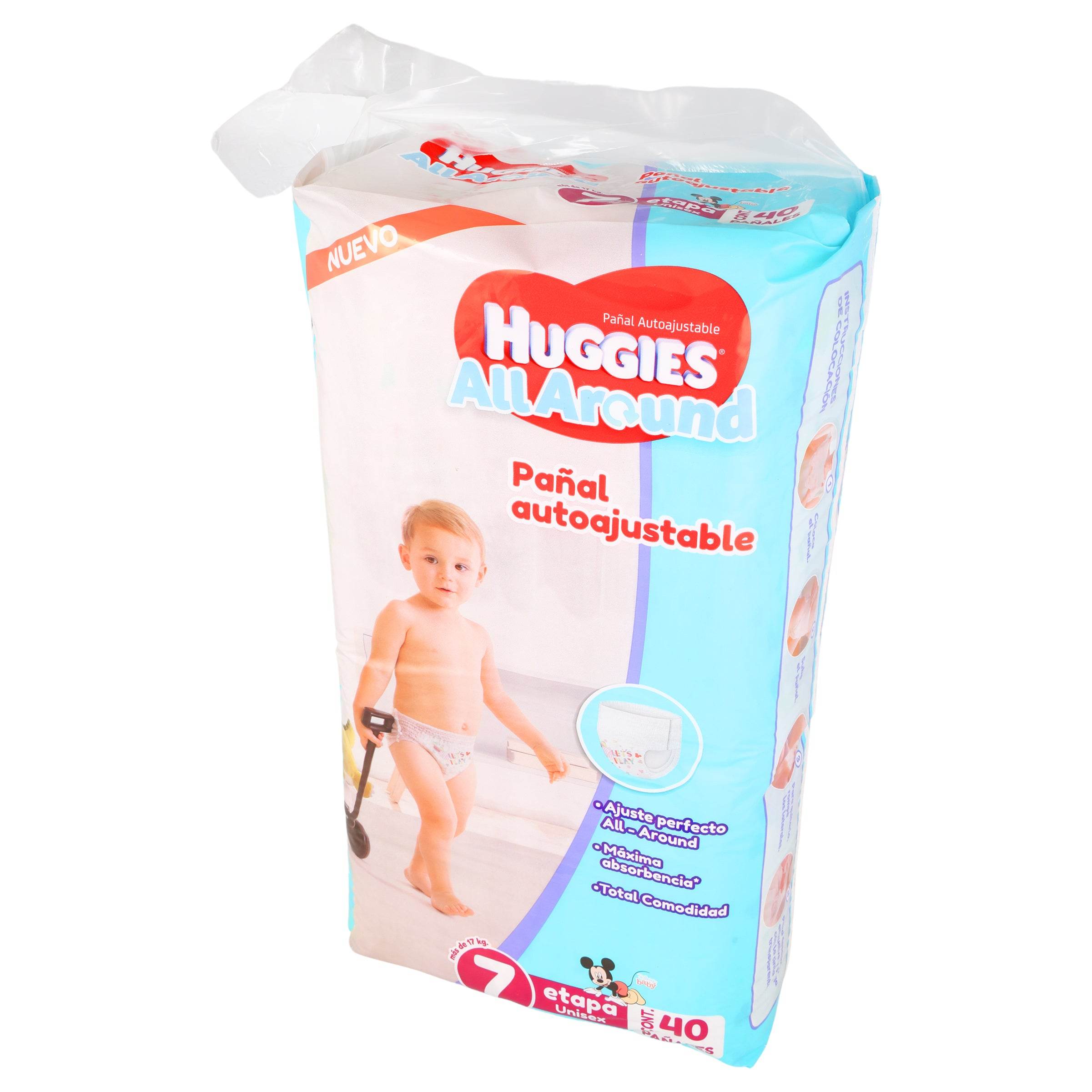Pañal Huggies All-Around Etapa 7 Con 40 7506425625307