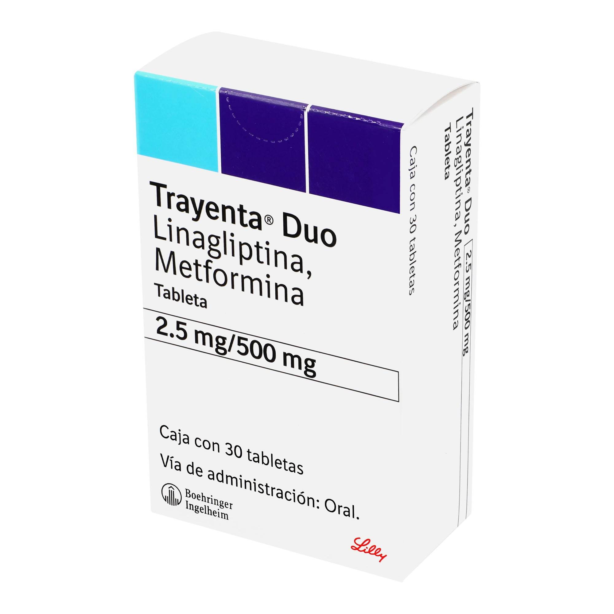Trayenta Duo 2.5Mg/500Mg Con 30 Tabletas (Linagliptina/Metformina) 7501037935172