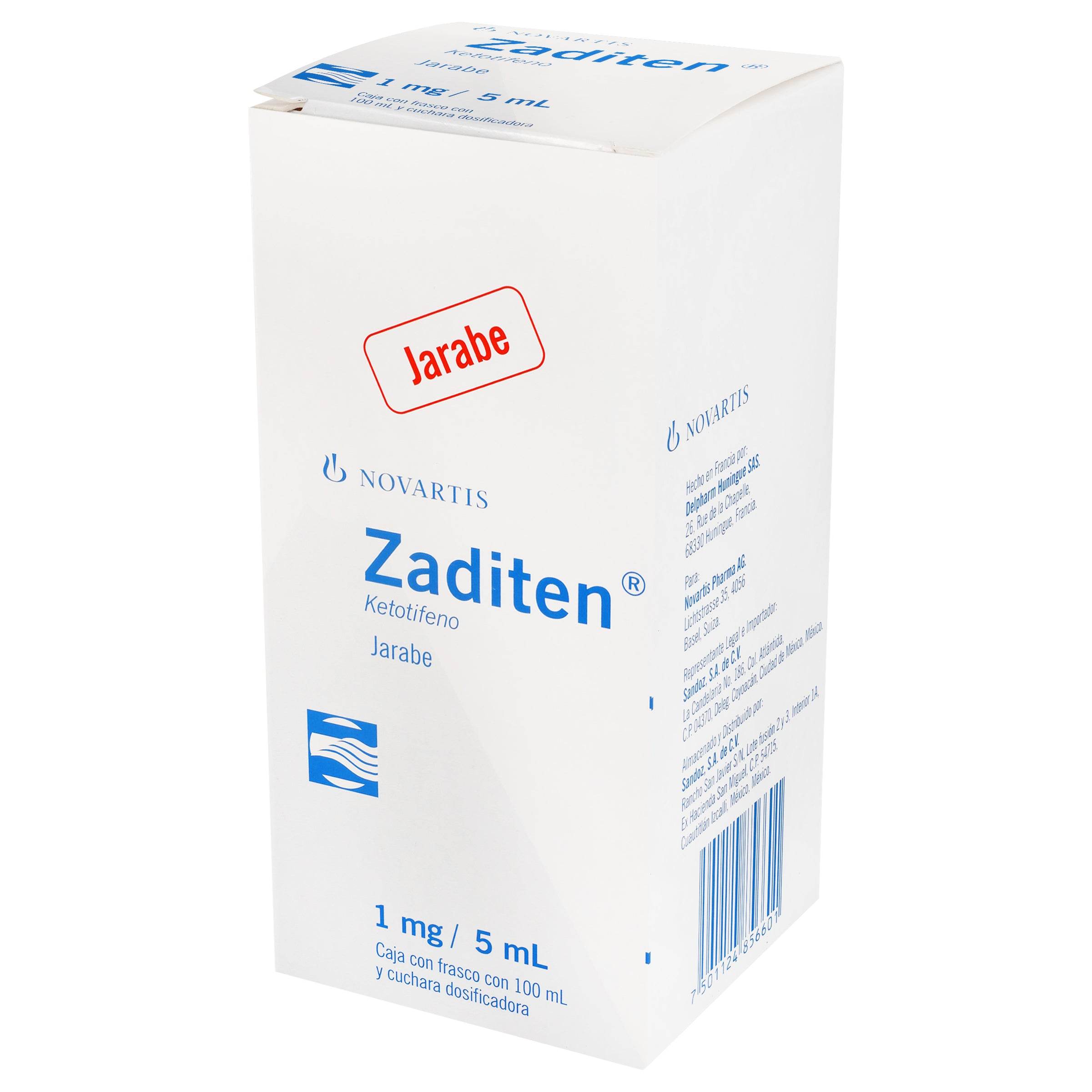 Zaditen Jarabe 1Mg/5Mg 100Ml (Ketotifeno) 7501124856601
