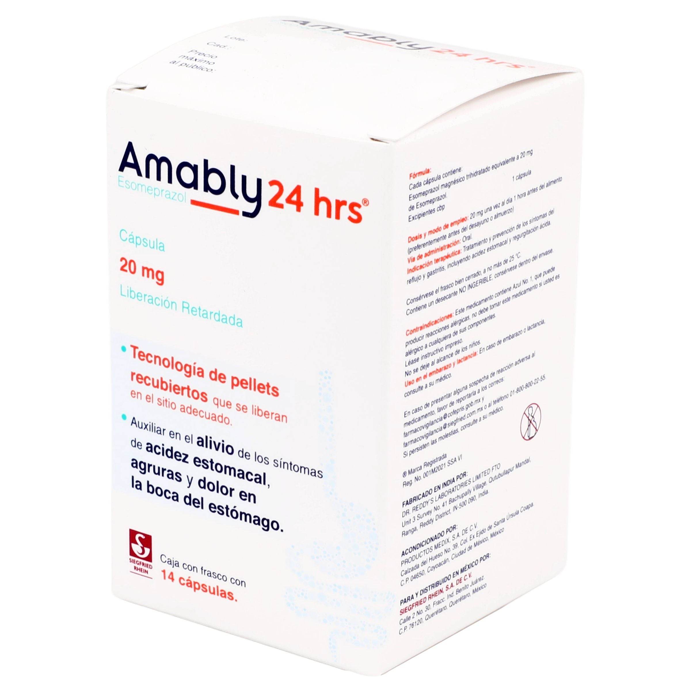 Amably 20Mg Con 14 Capsulas (Esomeprazol) 7501300421487