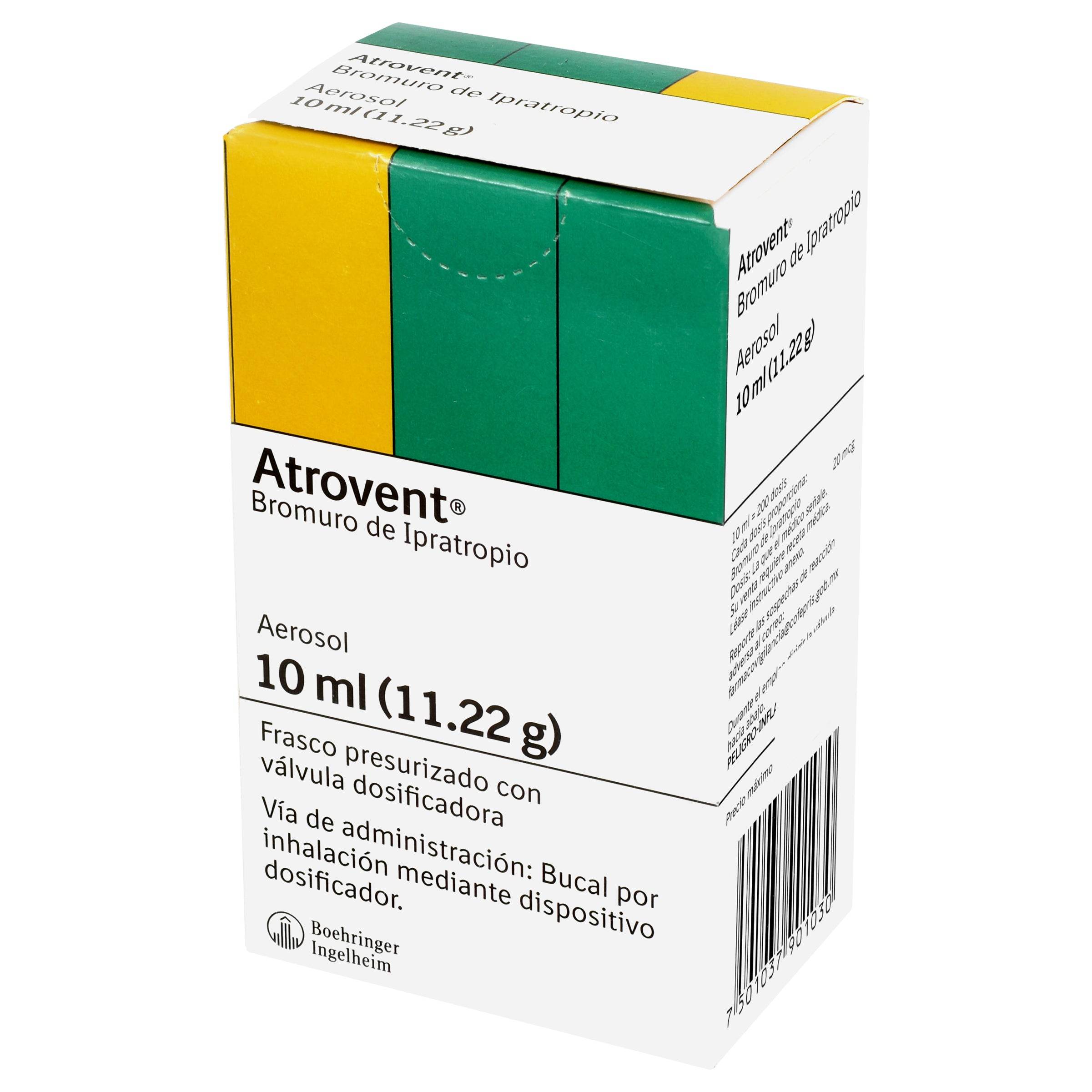 Atrovent Aerosol 11.2G/10Ml Con 1 (Bromuro De Ipatropio) 7501037901030