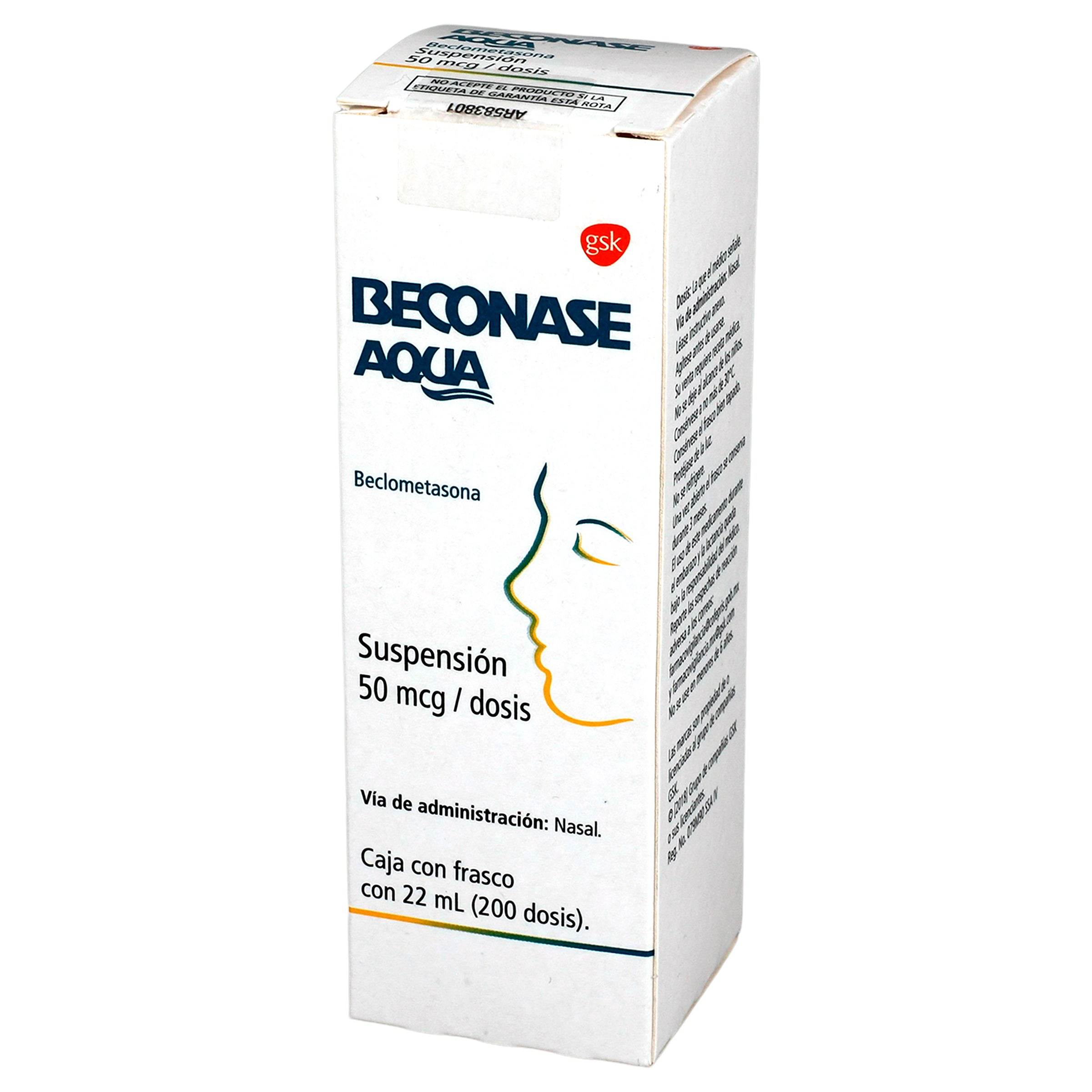 Beconase Aqua Suspensión 50Mcg 200D (Beclometasona) 7501043164726