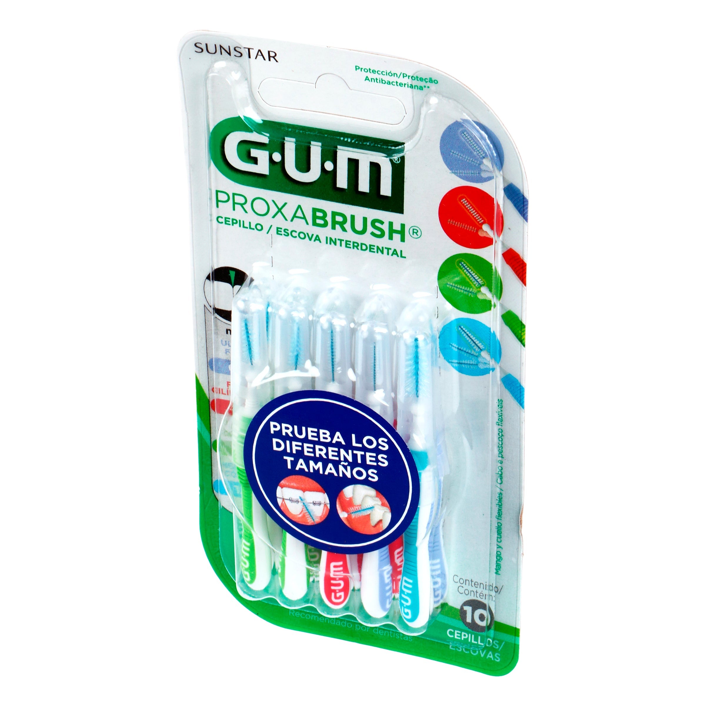 Cepillo Dental Gum Proxabru Interdental C/10 Piezas 7502235821250