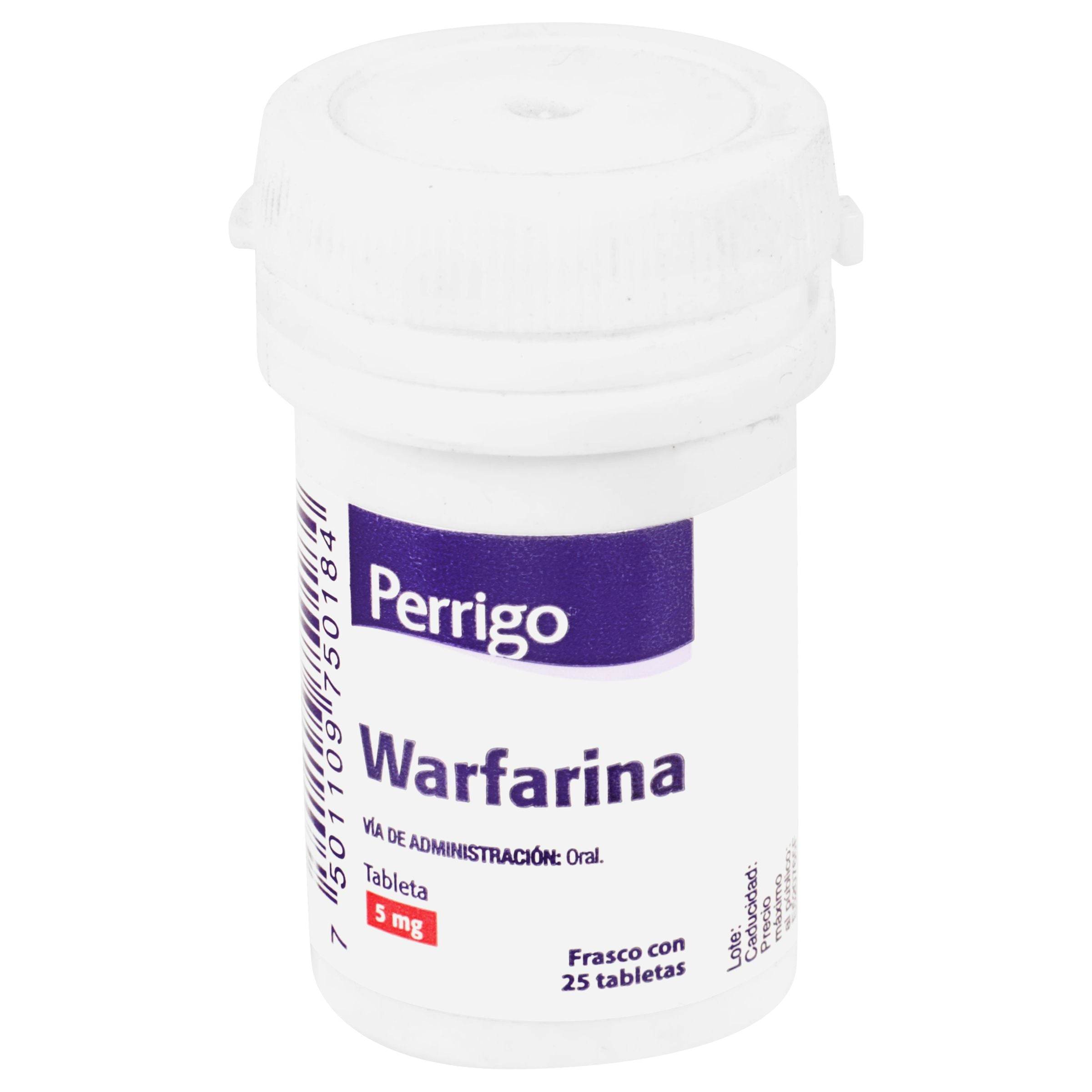 Warfarina 5Mg Con 25 Perrigo Tabletas 7501109750184