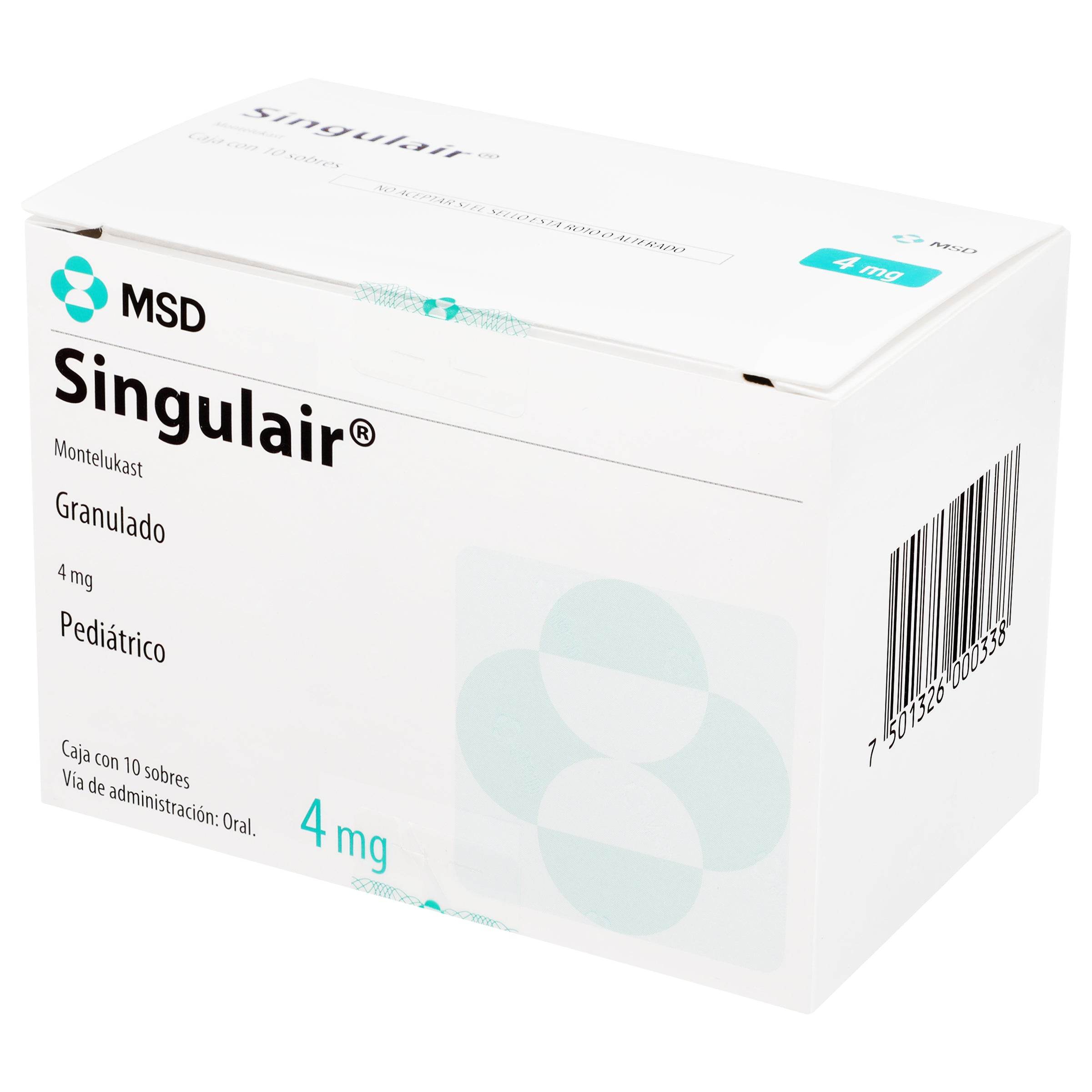 Singulair Sobre Gran 40Mg Con 10 (Montelukast) 7501326000338