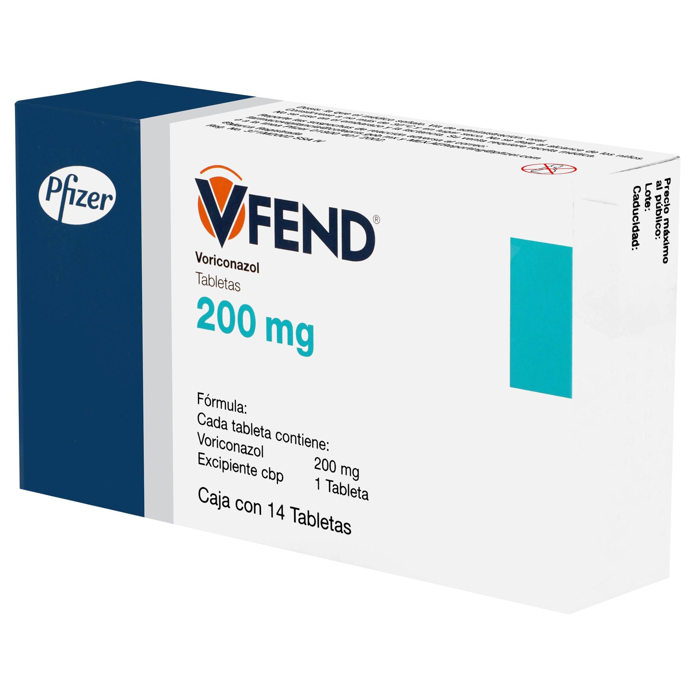 Vfend 200Mg Con 14 Tabletas (Voriconazol) 7501287669957
