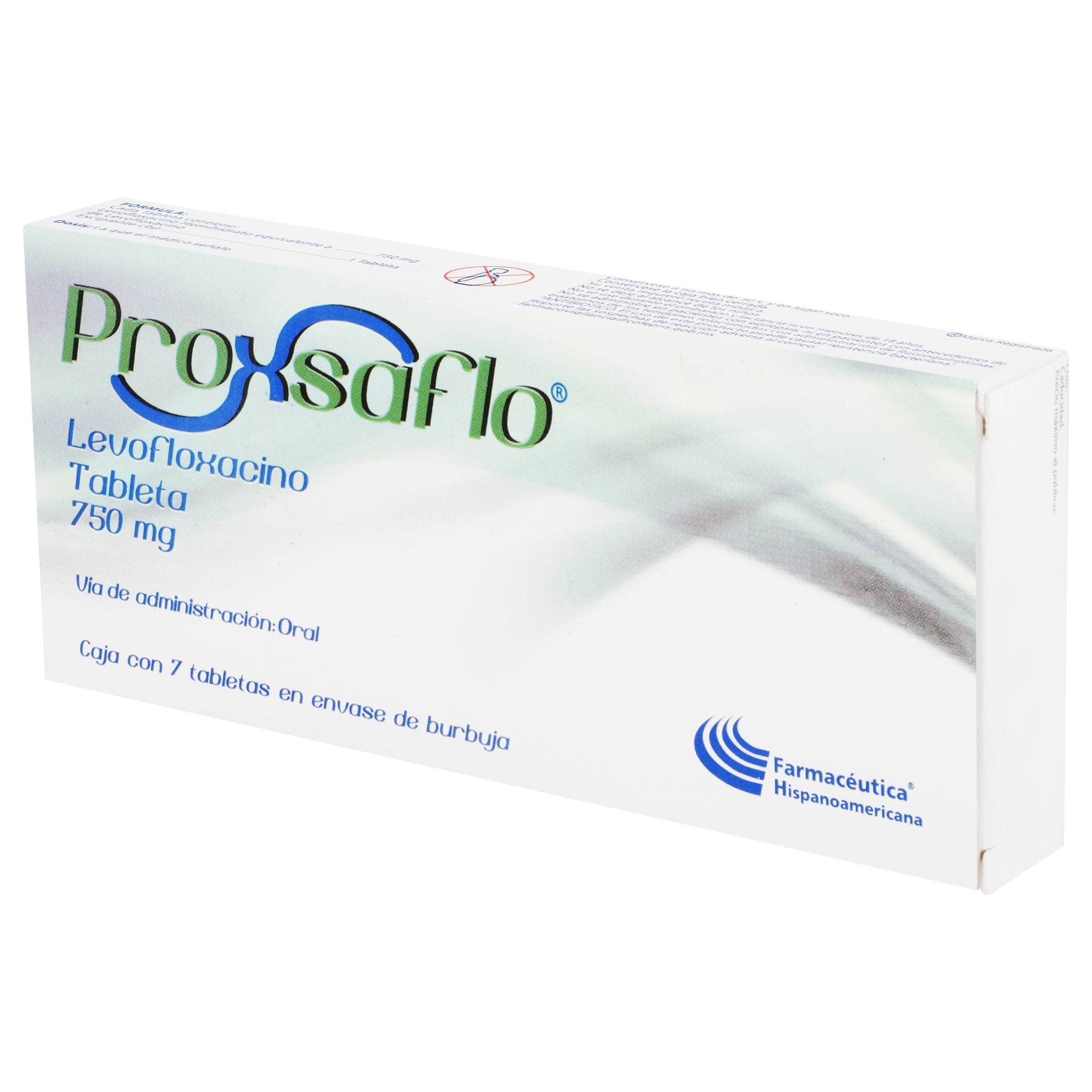Proxsaflo 750Mg Con 7 Tabletas (Levofloxacino) 7502213042066