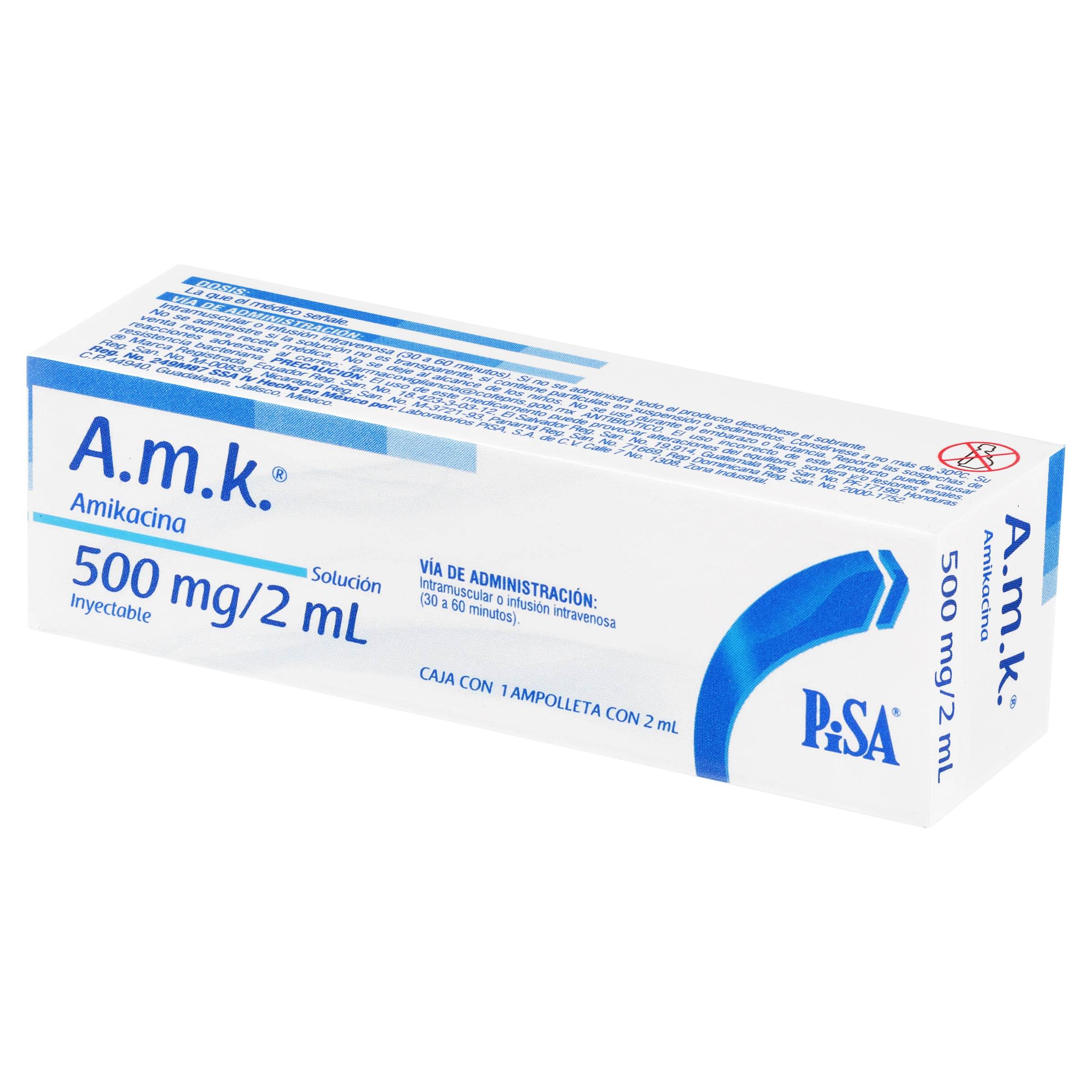Amk 500Mg 2Ml Con 1 Ampulas (Amikacina) 7501125105135