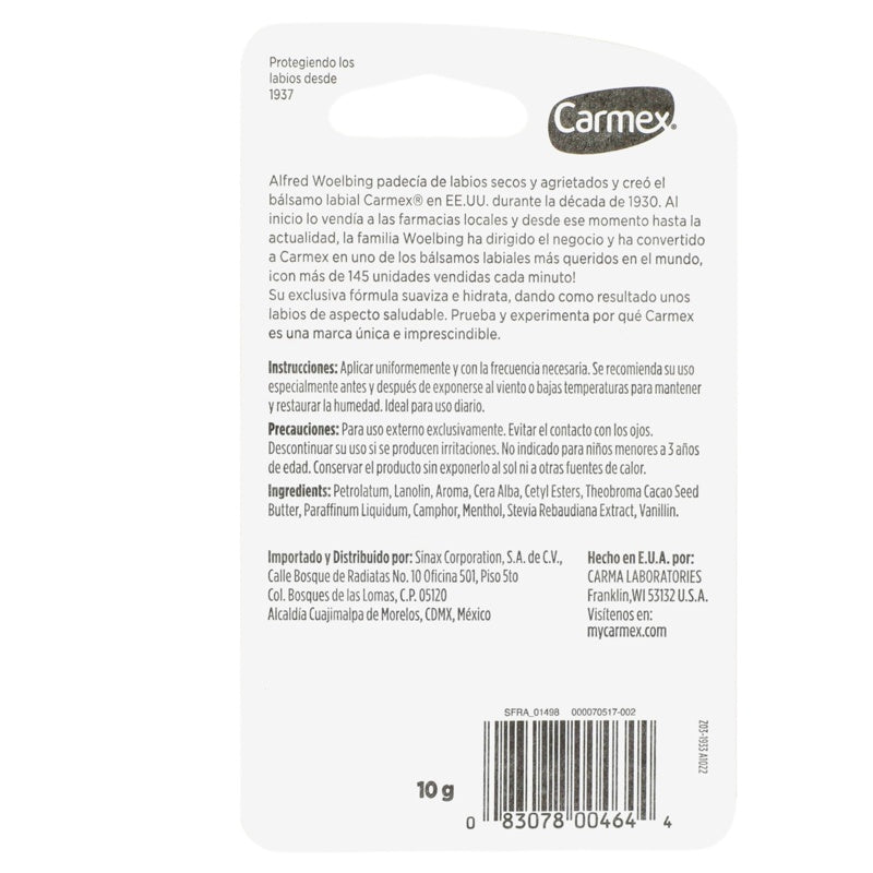 Protector Labial Carmex Fresa Tubo 10 Grs