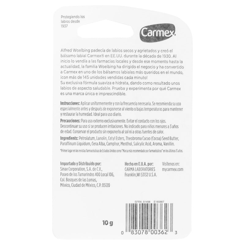 Protector Labial Carmex Original 10 Gr
