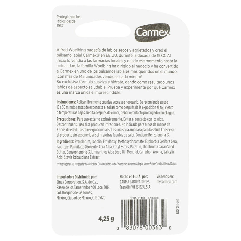 Protector Labial Carmex Original 10 Gr