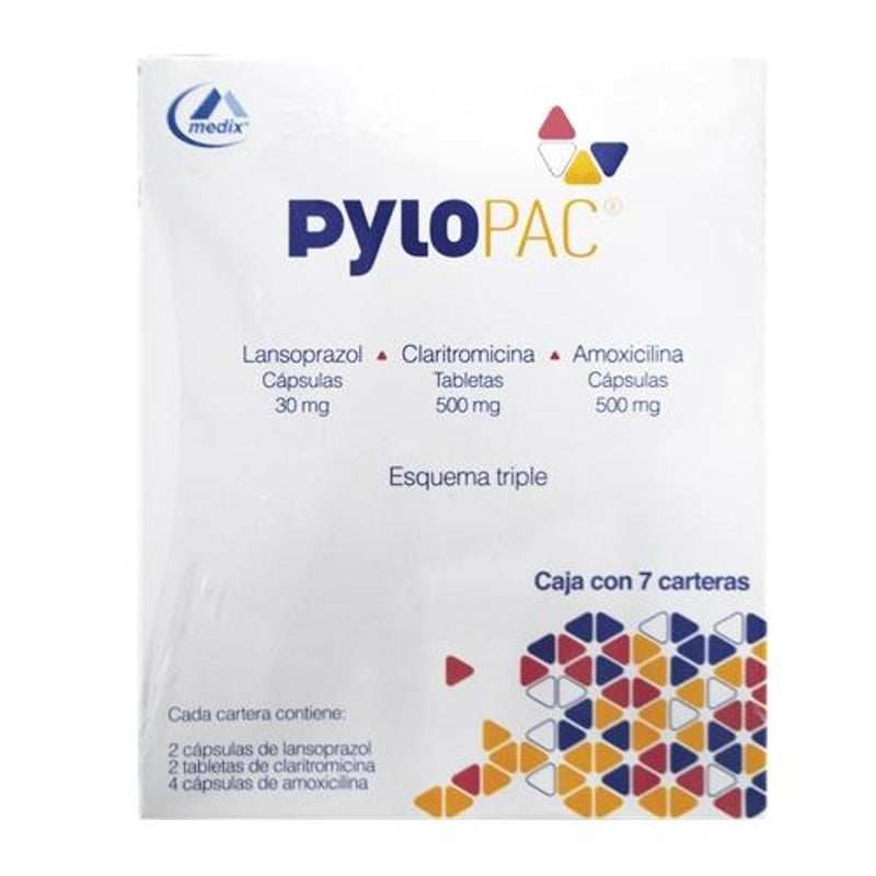 Pylopac 30 / 500 / 500 Mg Con Con 7X8 Capsulas Tabletas