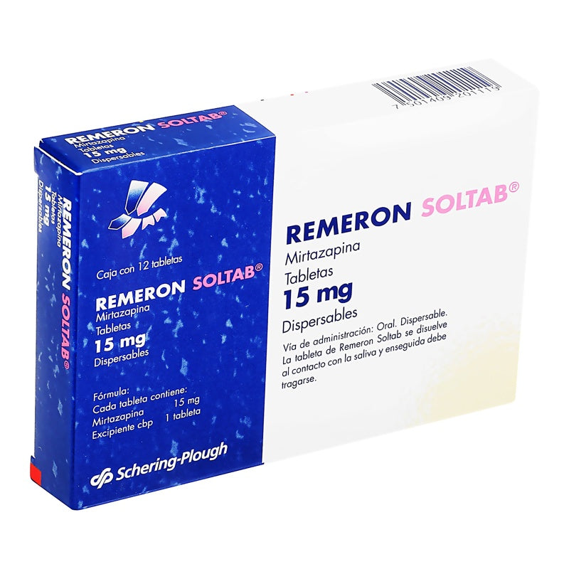 Remeron Solución Tabletas 15 Mg Con 12 Tabletas