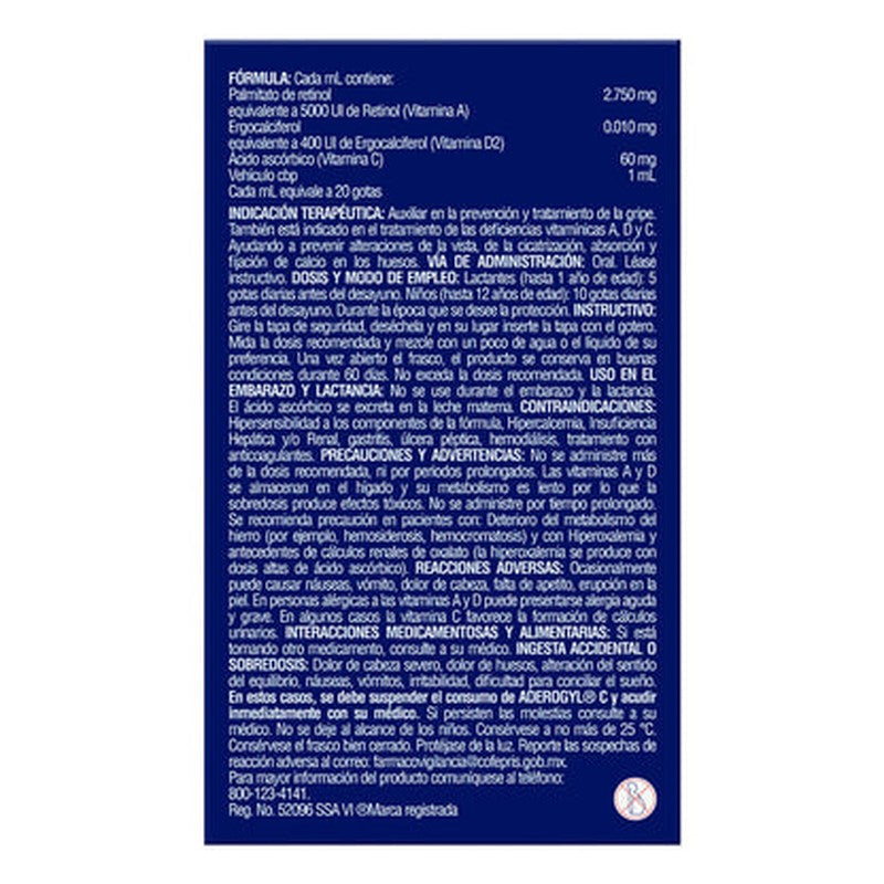 Retinol  Ergocalciferol  Acido Ascorbico Gotas 20 Ml Alfadec 7502001164246 7