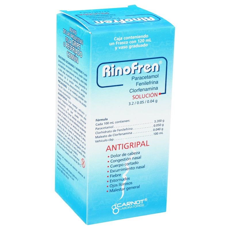 Rinofren 3.2 / 0.05 / 0.04 Gr / 100 Ml 120 Ml Solución