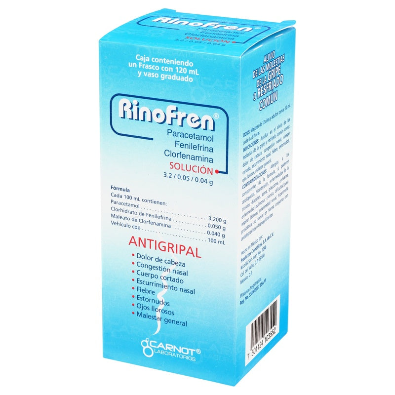Rinofren 3.2 / 0.05 / 0.04 Gr / 100 Ml 120 Ml Solución