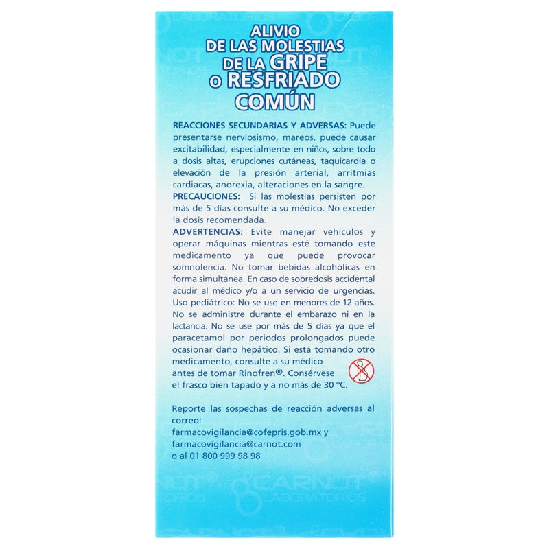 Rinofren 3.2 / 0.05 / 0.04 Gr / 100 Ml 120 Ml Solución