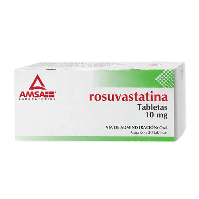 Rosuvastatina 10 Mg Con 30 Tabletas Amsa