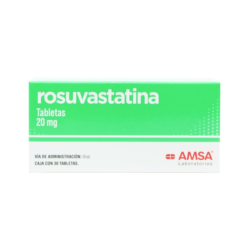 Rosuvastatina 20 Mg Con 30 Tabletas Amsa
