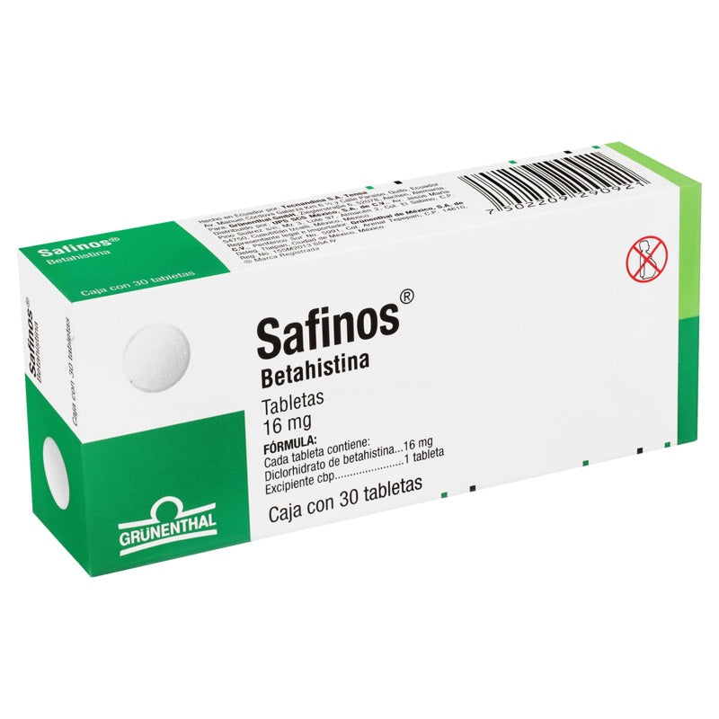 Safinos 16 Mg Con 30 Tabletas