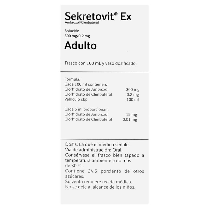 Sekretovit Ex Adulto 100 Ml Solución 7501037980127 perfil 5