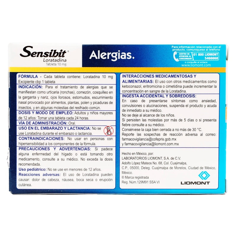 Sensibit 10 Mg Con 10 Tabletas