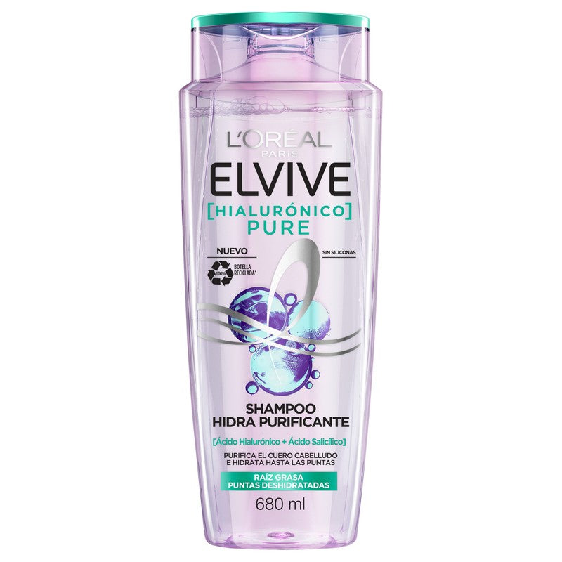 Shampoo Elvive Hialuronico Pure Hidrapurificante 680 Ml 7509552874983