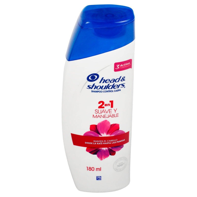 Shampoo Head & Shoulders 2-1 Suave Manej 180 Ml 7500435019811 perfil 3