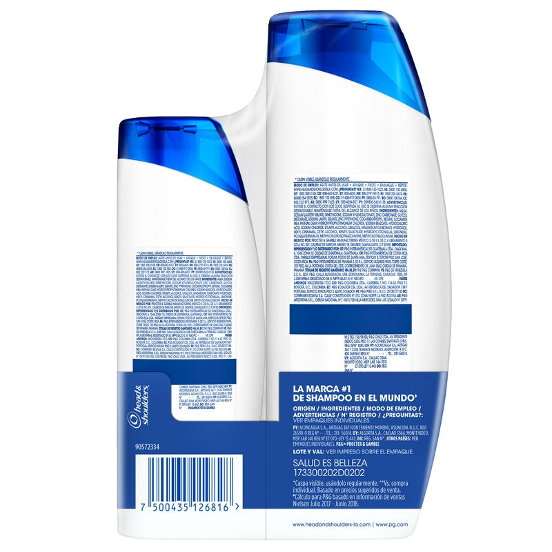 Shampoo Head & Shoulders Suave Man 375 Ml+Shampoo 180 Ml 7500435126816 perfil 2