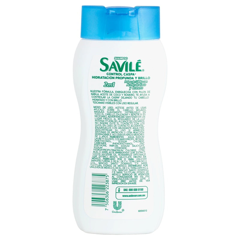 Shampoo Savile Control Caspa 2En1Coco 180 Ml perfil 4