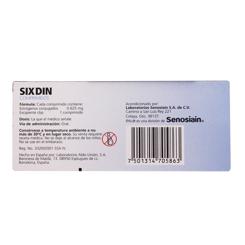 Sixdin 0.625 Mg Con 28 Comprimidos 7501314705863 perfil 3