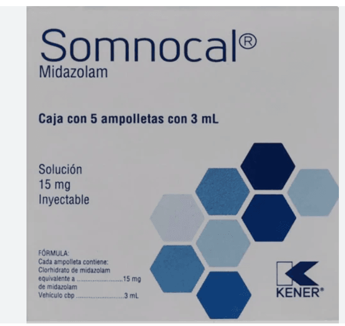 Somnocal (Midazolam) Ampolletasolletasolletasolletas 15Mg 3Ml Con 5 7501493867994