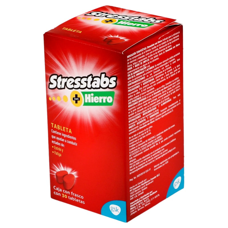 Stresstabs 600 Hierro 30 Tabletas Suplemento Alimenticio 5222