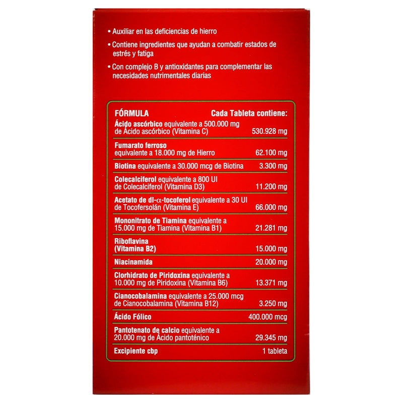 Stresstabs 600 Hierro 30 Tabletas Suplemento Alimenticio 5222