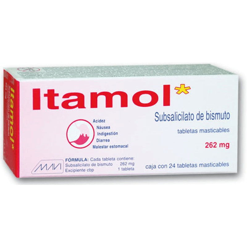 Subsalicilato De Bismuto 262 Mg Con 24 Tabletas Mast Itamol